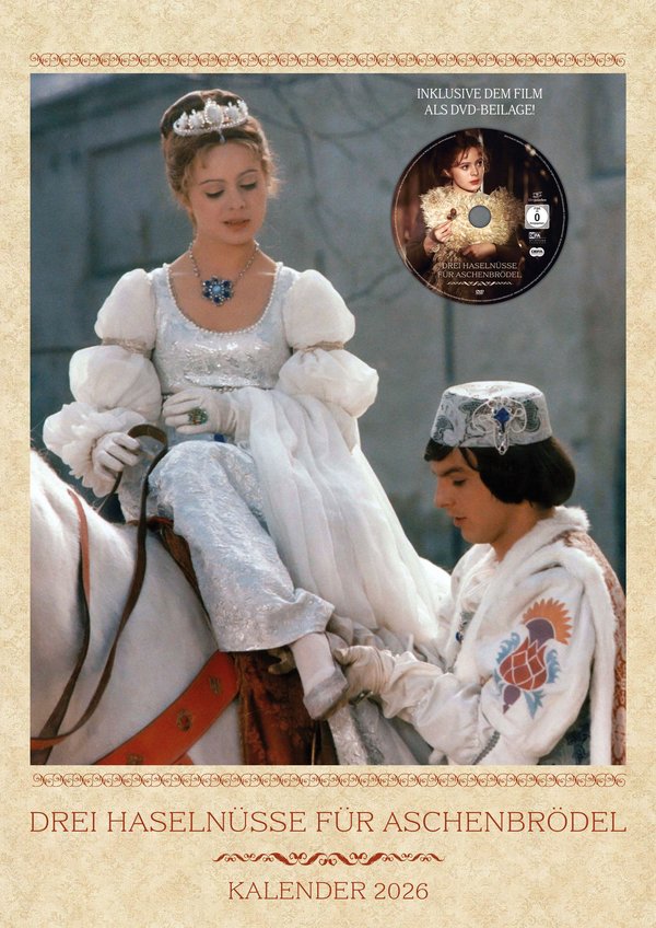 Drei Haselnüsse für Aschenbrödel - Kalender 2026 inkl. DVD (Wandkalender / Fotokalender) (Filmjuwelen / DEFA-Märchen)  (DVD)
