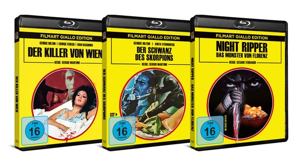 DER SCHWANZ DES SKORPIONS + DER KILLER VON WIEN + NIGHT RIPPER - Limited "Giallo Bundle" - BLU-RAY - UNCUT! [3 BRs]  (Blu-ray Disc)